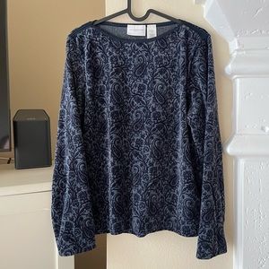 Liz Claiborne paisley long sleeve shirt size M petite